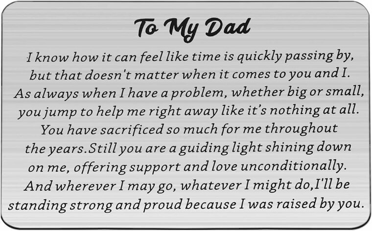 Engraved Dad Wallet Card - Perfect Gift from Daughter