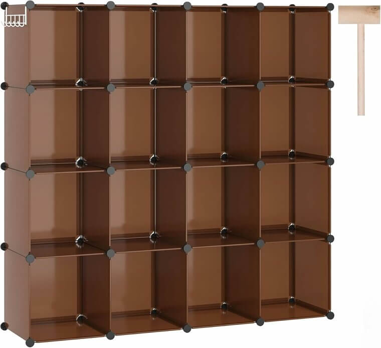 C&AHOME Cube Organizer - Versatile 16-Cube Storage Solution for Any Room - Now 5% Off!