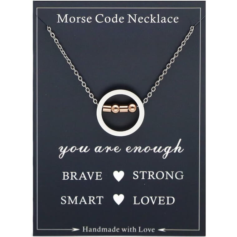 Ankiyabe Morse Code Necklace - Perfect Personalized Gift for Her