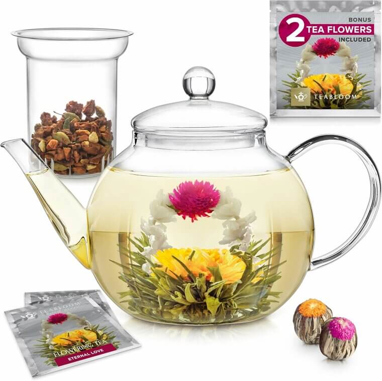 Teabloom Glass Teapot - Perfect for Loose Tea Lovers - Now 14% Off!