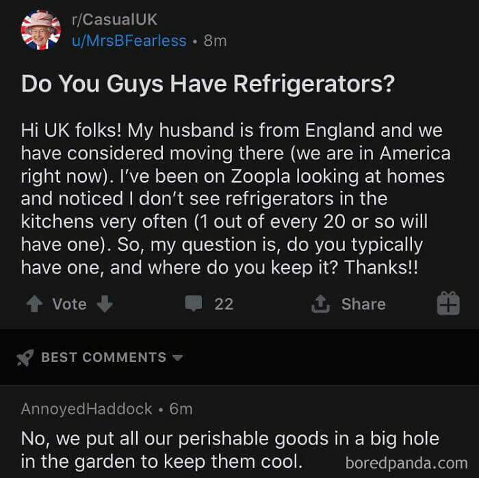 American side of the road.