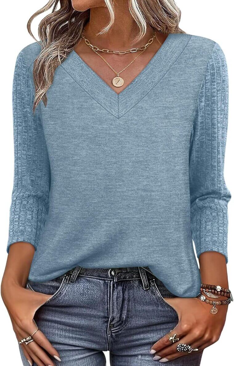 WIHOLL Women's Tops - Stylish 3/4 Sleeve Casual Shirts for Any Occasion - Enjoy 40% Off!