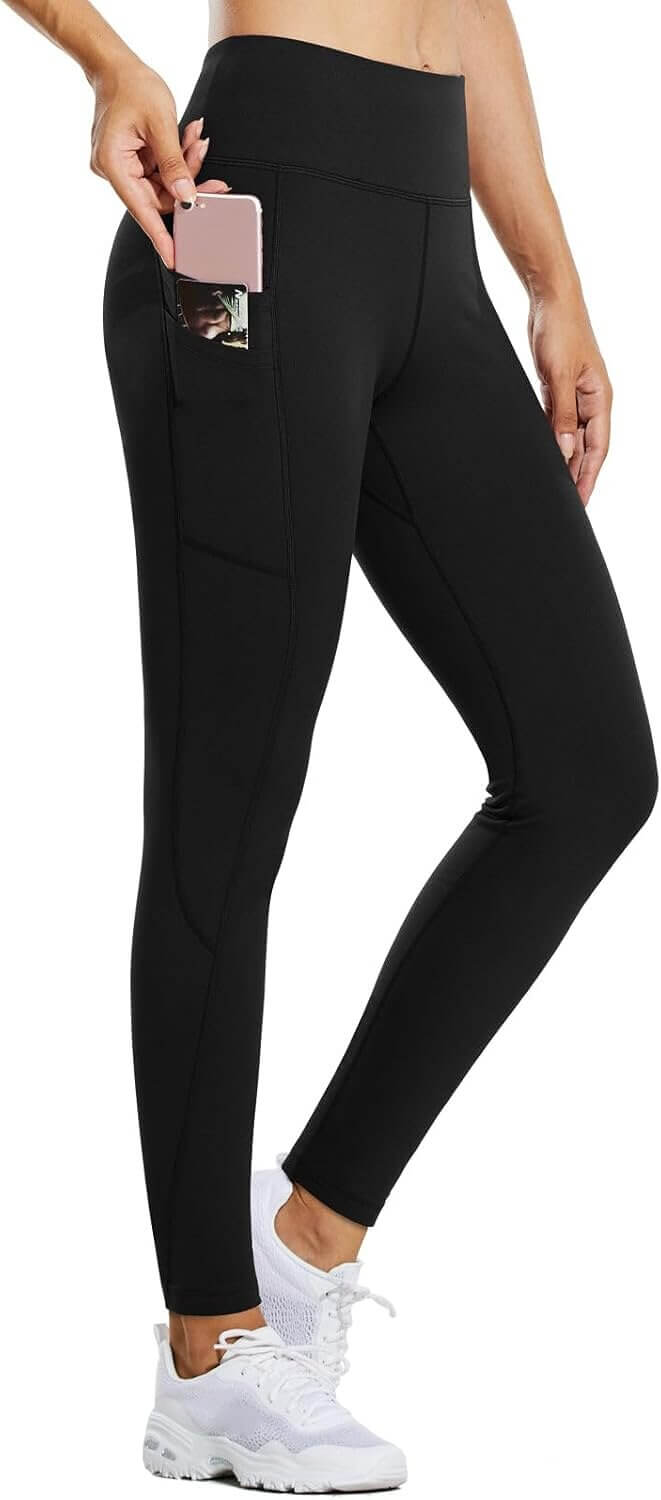 Baleaf Fleece Leggings - Cozy, Water-Resistant Winter Tights with Pockets 