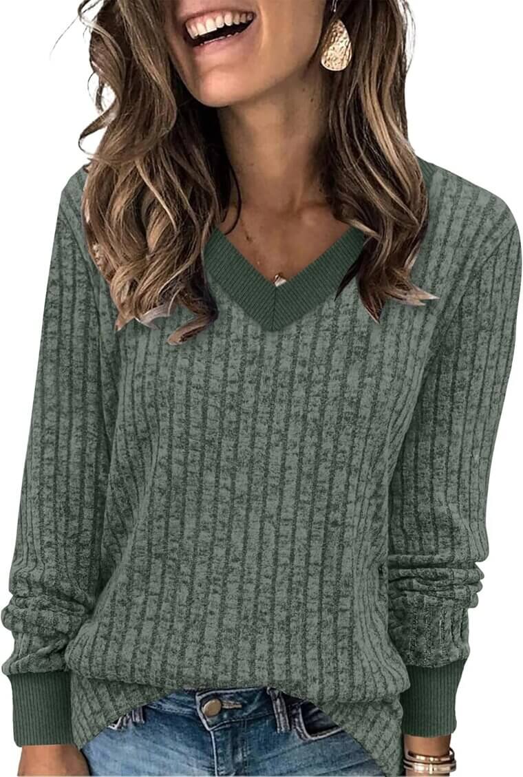SAMPEEL V Neck Tops - Stylish Fall Tunic Sweaters for Women - Enjoy 50% Off!