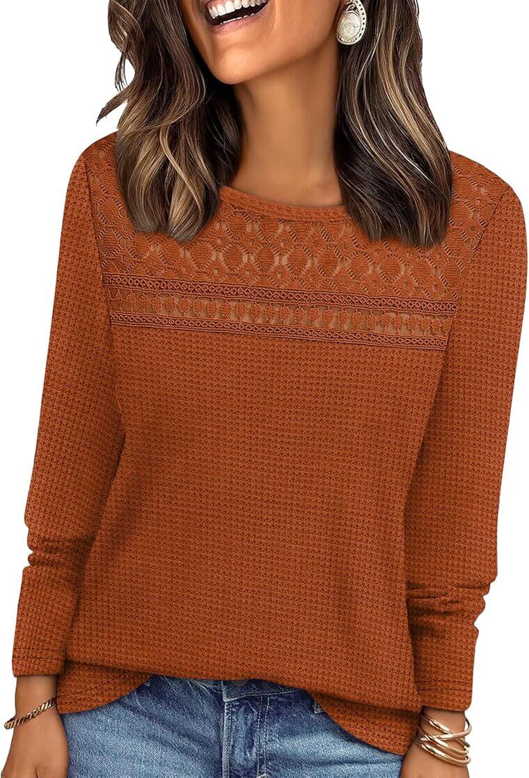 WIHOLL Lace Tops - Stylish Long Sleeve Fall Fashion - Now 50% Off!