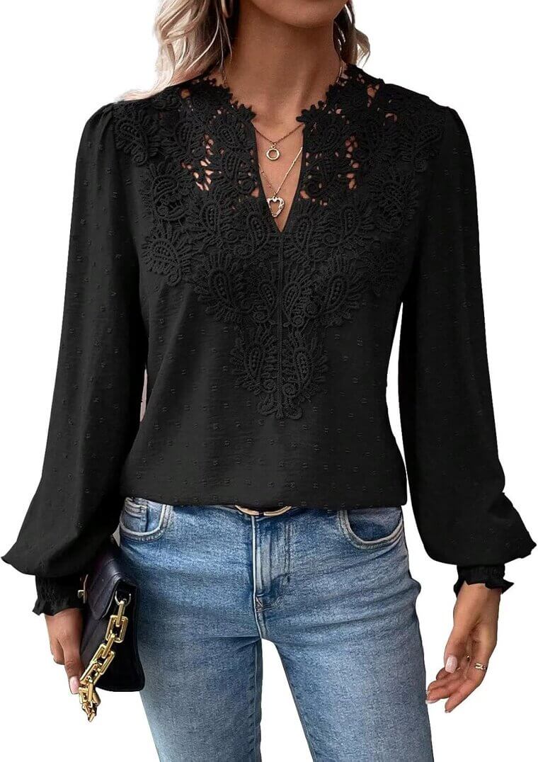 Boho Swiss Dot Blouse - Effortlessly Chic and Trendy - Don’t Miss the 36% Discount!