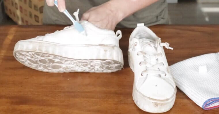 Clean White Sneakers With Toothpaste