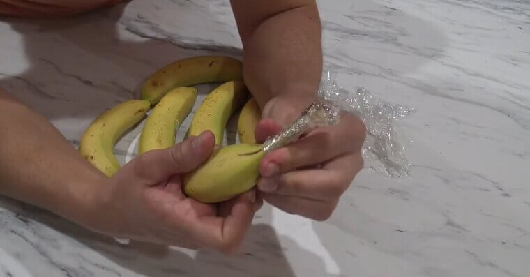 Wrap Bananas in Plastic Wrap