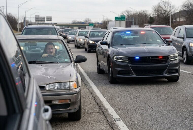 Road Rage Driver Meets Unmarked Cop