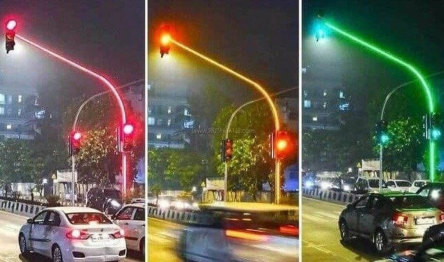 De LED-verkeerslichten die India verlichten