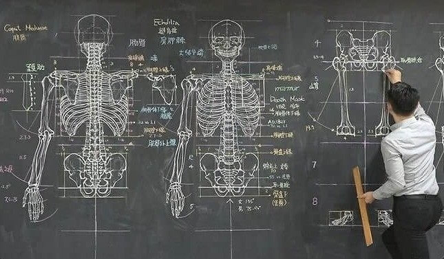 Taiwanese professor gaat viral met zijn schoolbordtekeningen