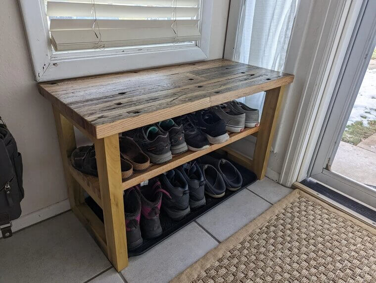 ​Build a DIY Shoe Rack From Reclaimed Wood