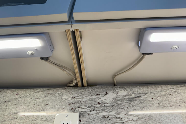 Under-Cabinet Lighting With Visible Wires