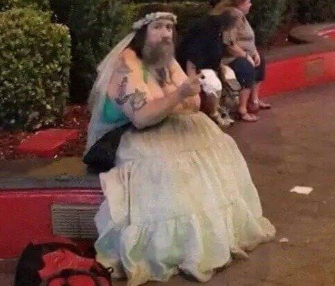 This Guy Struts the Vegas Strip Like It's His Wedding Day