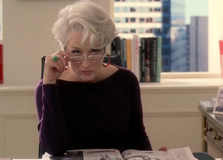 Meryl Streep se mantuvo en su personaje fuera de las cámaras para El diablo viste de Prada