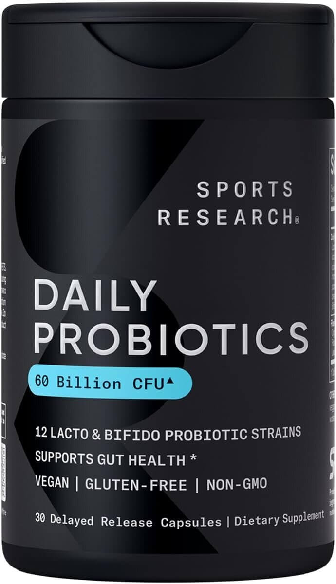 Sports Research Probiotics - 60 Billion CFU for Gut Health & Digestive Support - 20% Off!