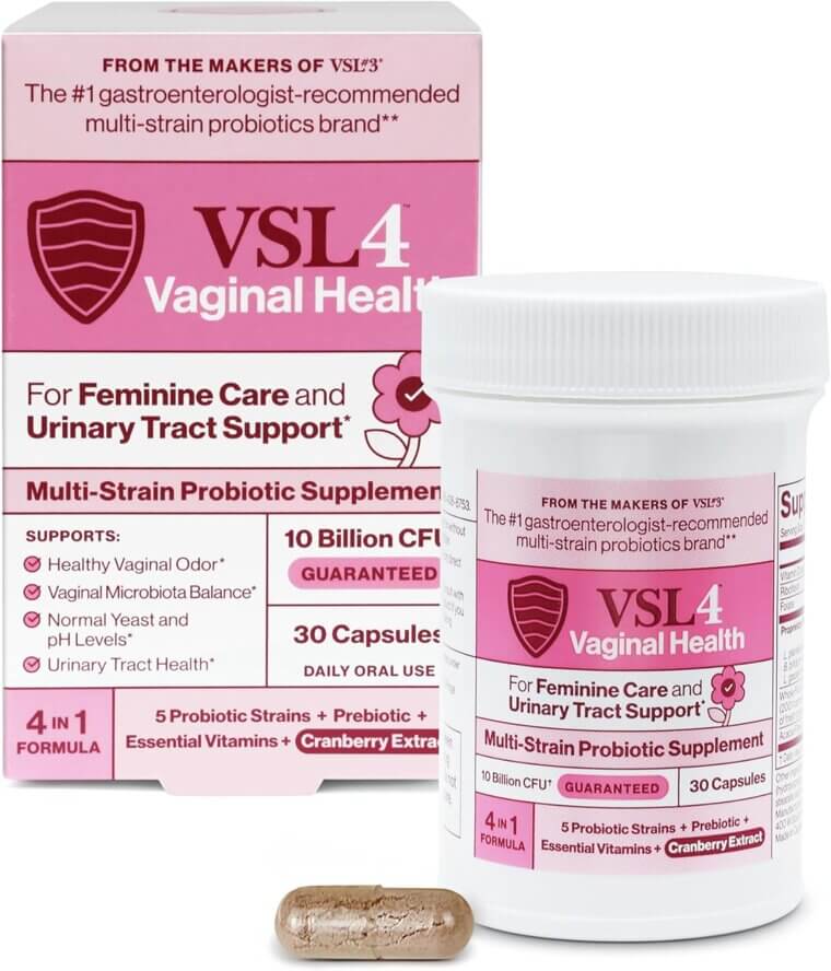 VSL4 Probiotic Supplement for Women's Health & Urinary Support - 30 Capsules - Enjoy 20% Off!