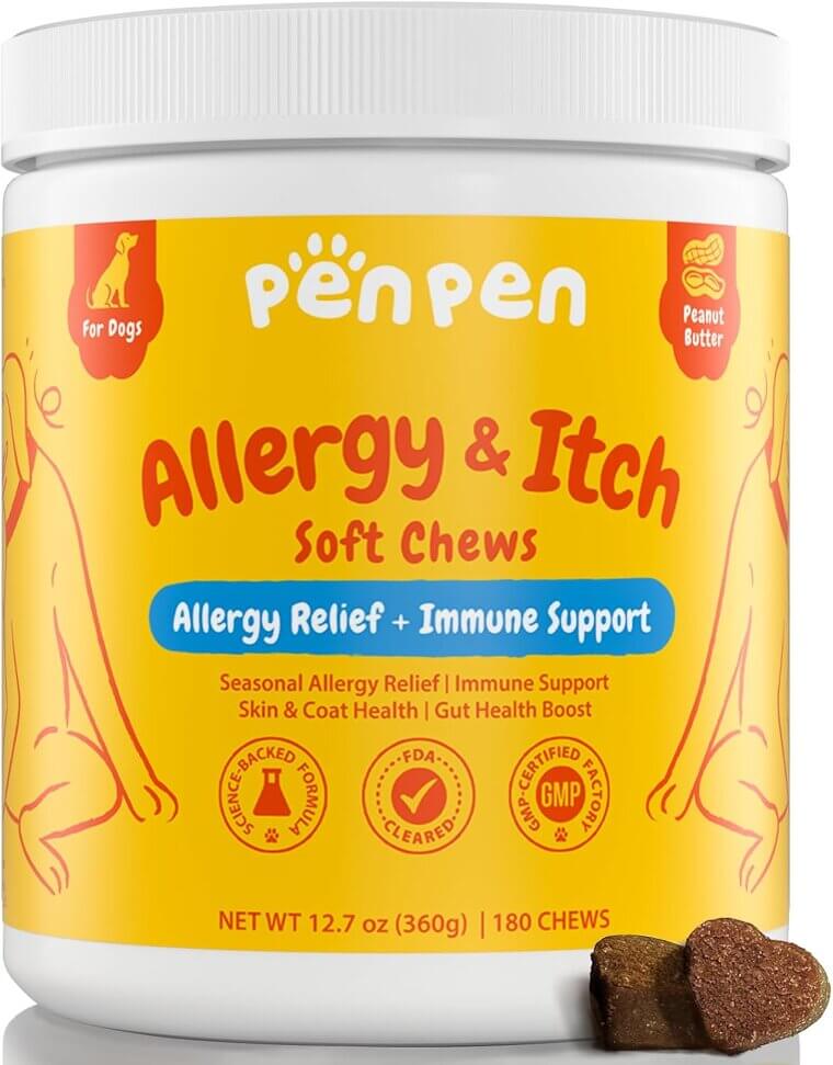 PENPENPET Allergy Relief Chews - Soothe Your Dog's Itching - Enjoy 33% Off!
