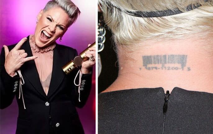 Pink's Barcode Tattoo