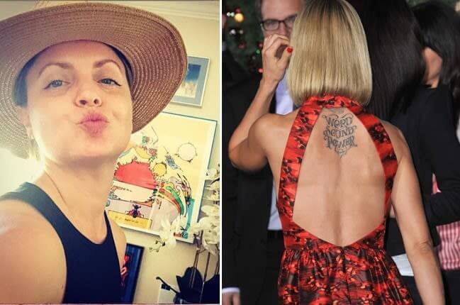 Mena Suvari's Back Tattoo