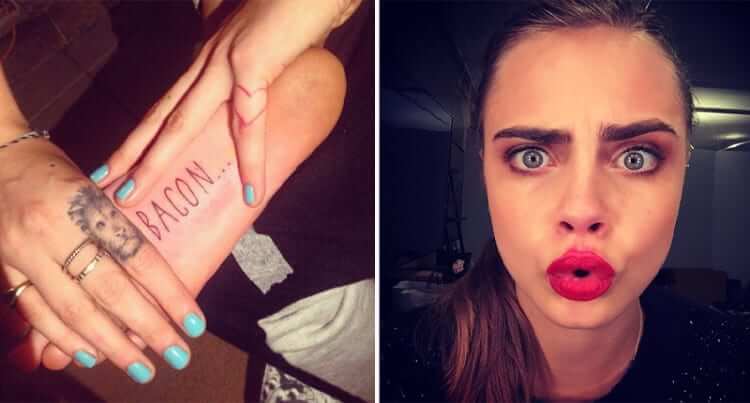 Cara Delevingne's Bacon Tattoo