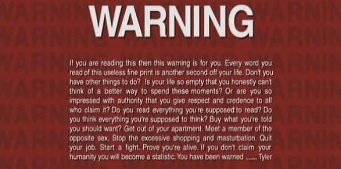 Fight Club Movie’s Warning Screen You Don't Want To Ignore