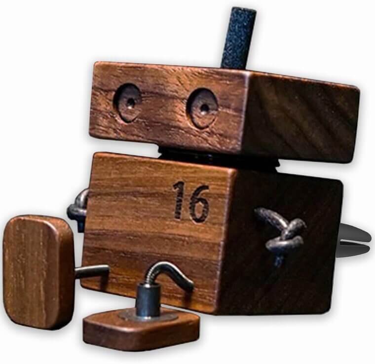 Cute Wooden Car Freshener - Fun Dashboard Decor & Odor Eliminator 