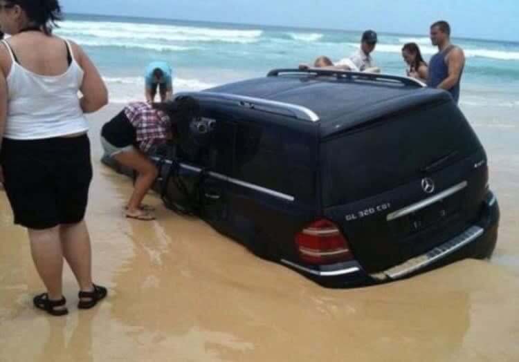 Here's an Idea, Let's See How The Car Is Handling The Ocean!