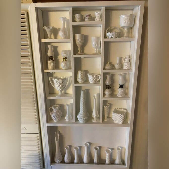 Hand-Painted Milk Glass Vases