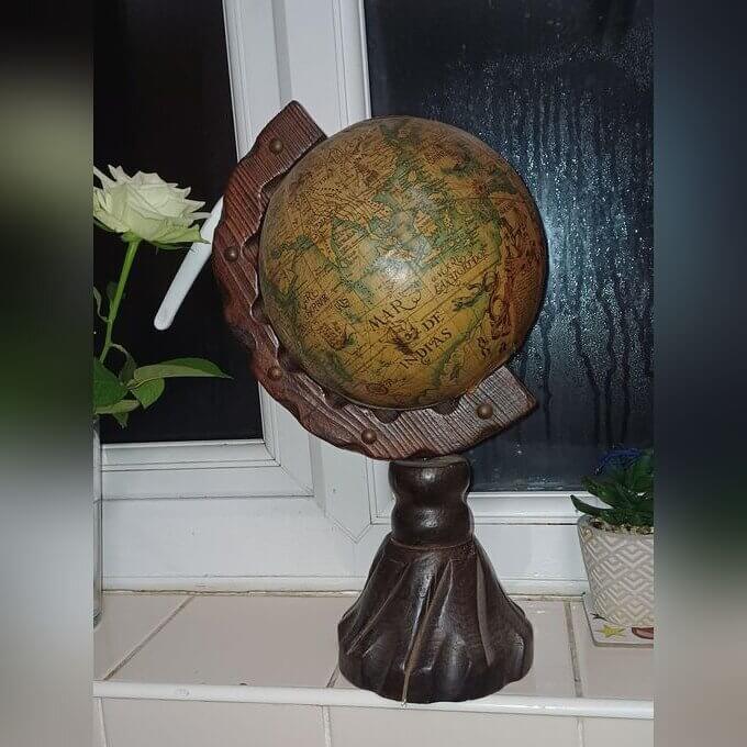 Vintage Globe on a Wooden Stand