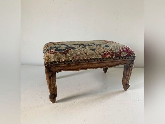 Needlepoint Footstools With Age