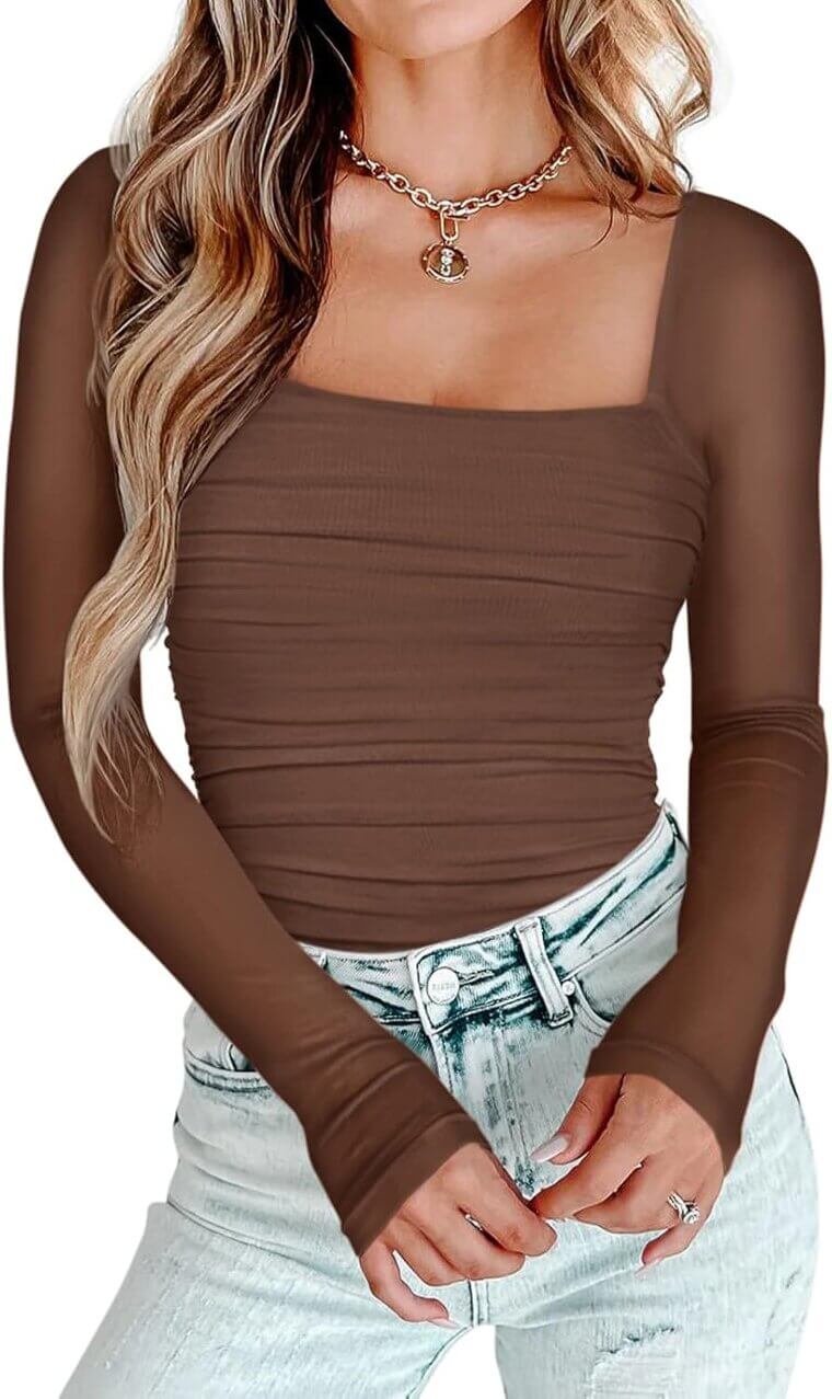 Mesh Long Sleeve Bodysuit - Perfect for Concerts & Parties - Enjoy 32% Off!