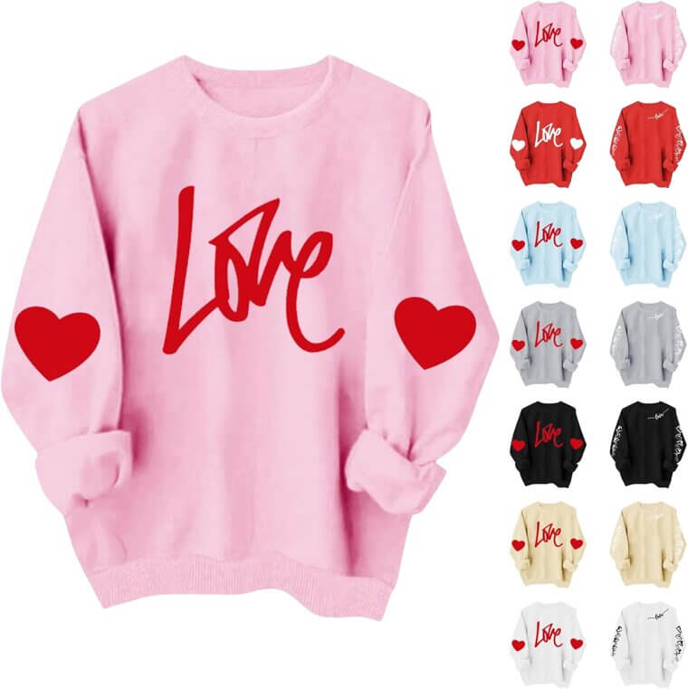 Valentine's Graphic Sweater - Cozy, Festive Style for Women 