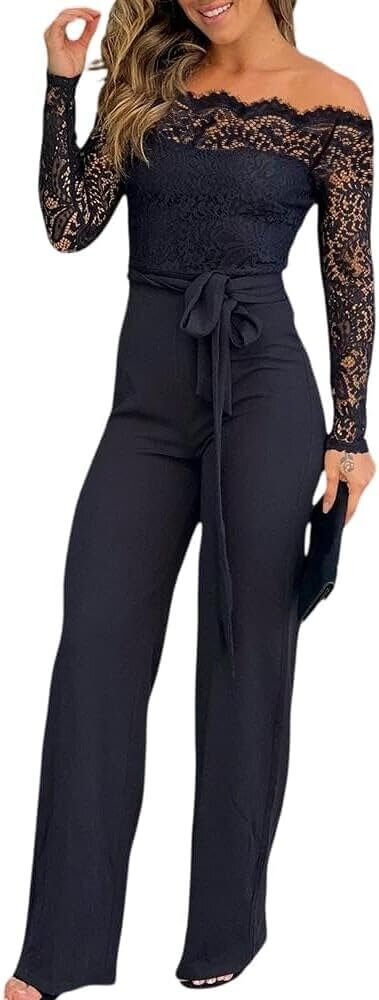 CHICME Lace Trim Jumpsuit - Stylish One-Piece for Any Occasion 
