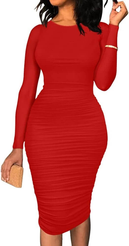BEAGIMEG Ruched Dress - Stylish, Comfortable, and Versatile - Now 6% Off!