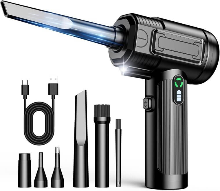 Electric Air Duster - Powerful Cleaning with LED Light - Enjoy 24% Off!