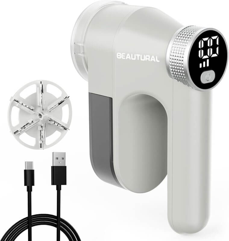 BEAUTURAL Fabric Shaver - Rechargeable Lint Remover for Clothes & Furniture - 37% Off!