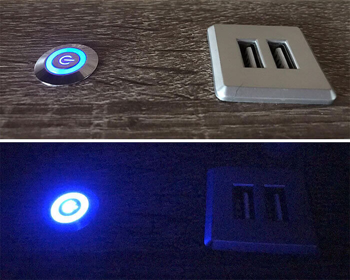 The Headboard Has A Power Button That Can Light Up The Whole Room