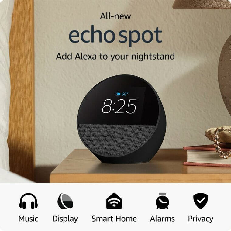 Revolutionize Your Mornings with the Echo Spot - Smart Sound & Alexa