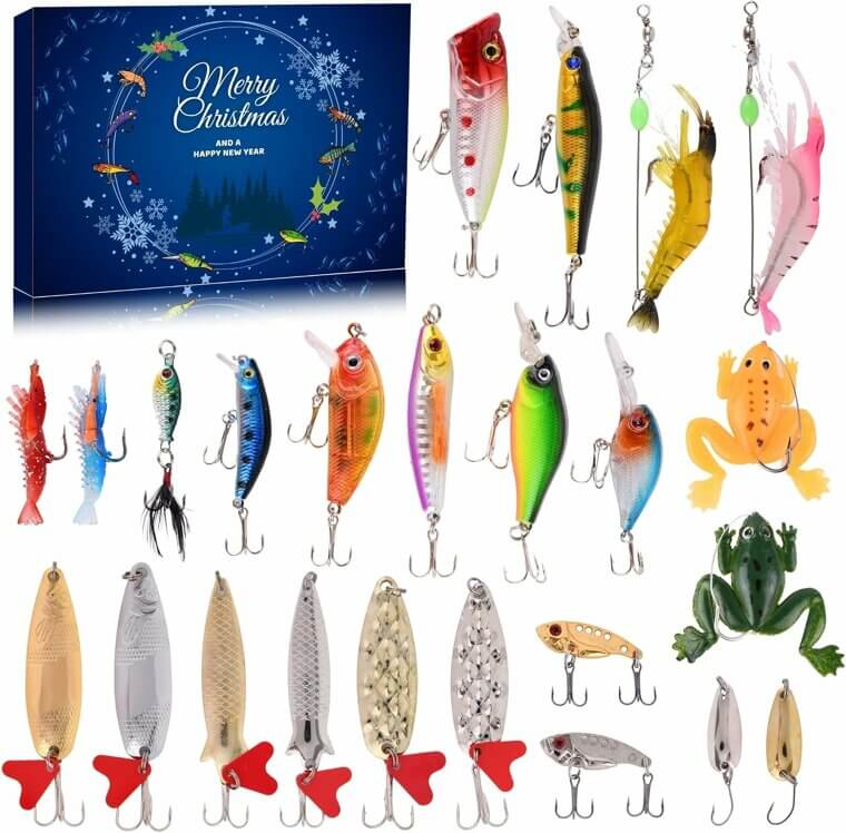 Countdown to Christmas with Fishing Advent Calendar - 24 Lures Set Don’t Miss the 6% Discount!