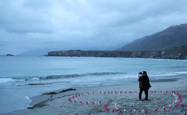 Proposal On Empty Big Sur California Beach