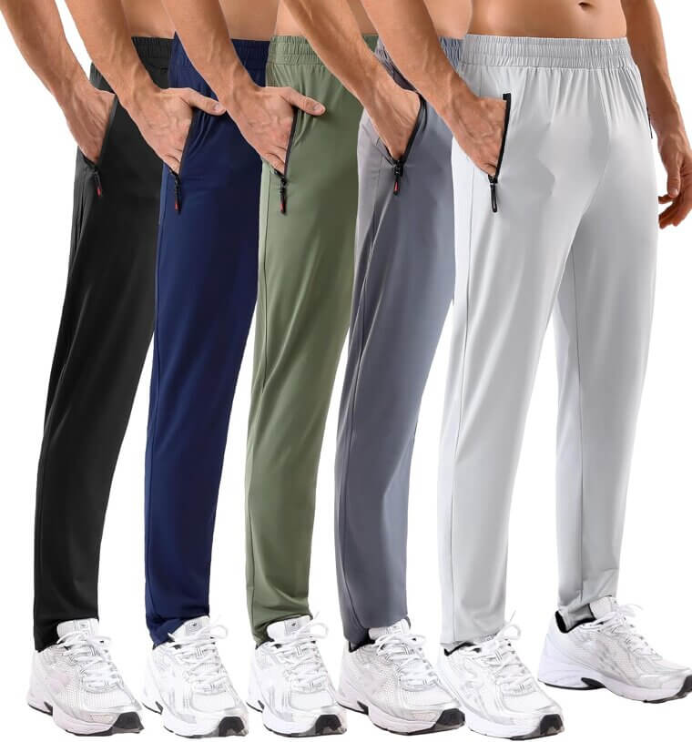 Men's Jogger Sweatpants with Zipper Pockets - Perfect for Active Days 