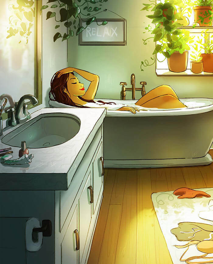 Taking Long Relaxing Baths