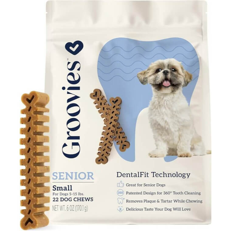 Groovies Dental Chews for Senior Dogs & Delicate Chewers