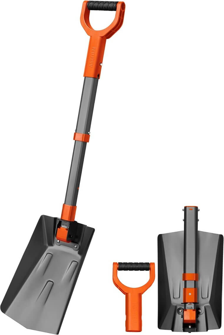 AstroAI Folding Snow Shovel - Portable and Durable for Winter Adventures - Enjoy 33% Off!