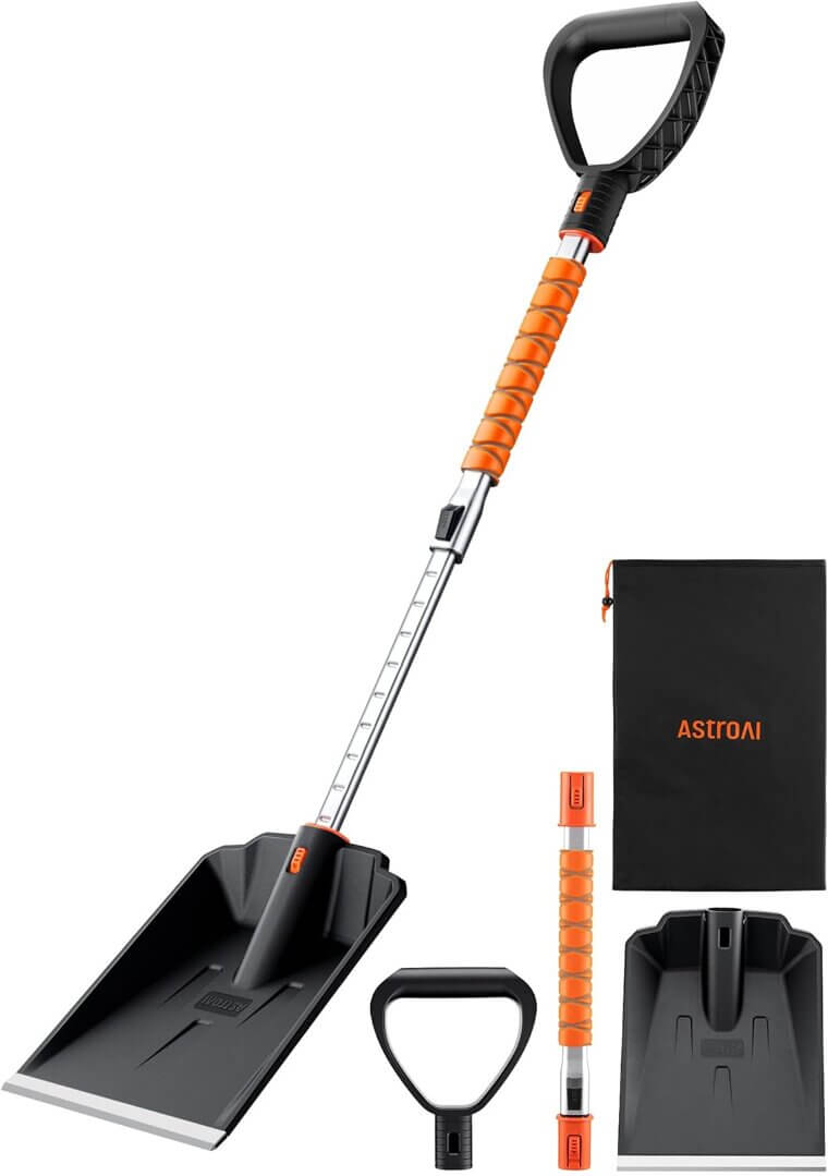 AstroAI Snow Shovel - Lightweight, Portable, and Multifunctional - Enjoy 27% Off!