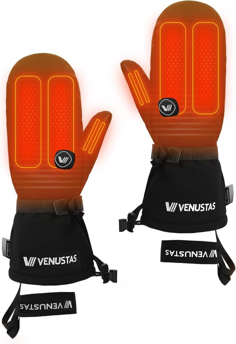 Venustas Heated Mittens - Keep Warm with Smart Control & Waterproof Design 