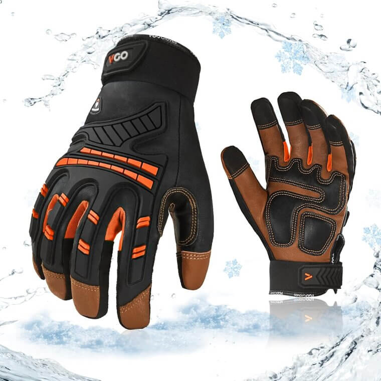 VGO Winter Mechanic Gloves - High Dexterity & Waterproof 