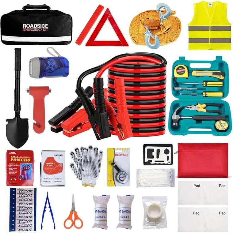 Car Emergency Kit - Essential Safety Gear for Roadside Assistance 