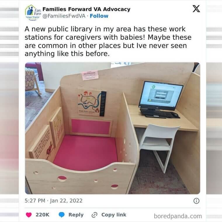 Work Stations That Provide Parents With a Play Pen for Little Ones